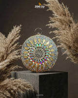 Moonlit Iridescent Bloom Clutch Bag - Zeesy Jewellery