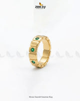Mosaic Emerald Gemstone Ring Finger Ring - Zeesy Jewellery Pakistan | Premium Artificial & Imitation Jewellery
