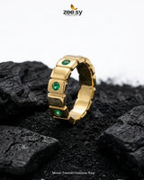 Mosaic Emerald Gemstone Ring Finger Ring - Zeesy Jewellery Pakistan | Premium Artificial & Imitation Jewellery