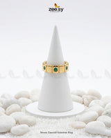 Mosaic Emerald Gemstone Ring Finger Ring - Zeesy Jewellery Pakistan | Premium Artificial & Imitation Jewellery