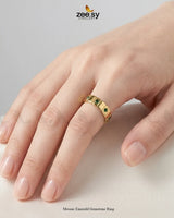 Mosaic Emerald Gemstone Ring Finger Ring - Zeesy Jewellery Pakistan | Premium Artificial & Imitation Jewellery
