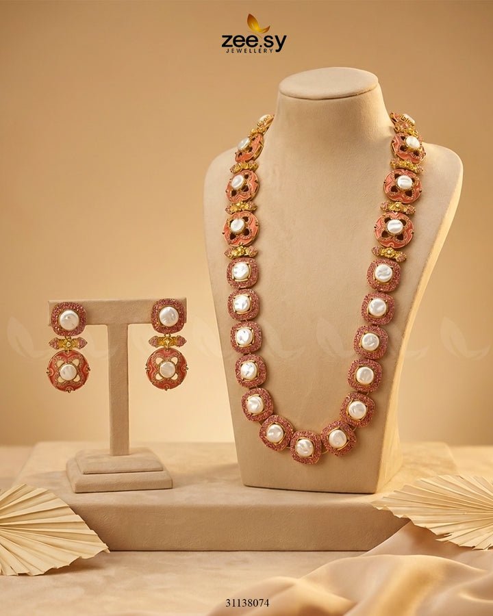 Mosaic Pearl Royale Malla Set Malla Necklace - Zeesy Jewellery Pakistan | Premium Artificial & Imitation Jewellery