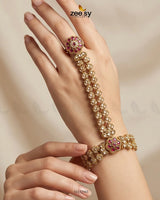 Mughal Floral Stone Anja Bracelet Bracelet - Zeesy Jewellery Pakistan | Premium Artificial & Imitation Jewellery