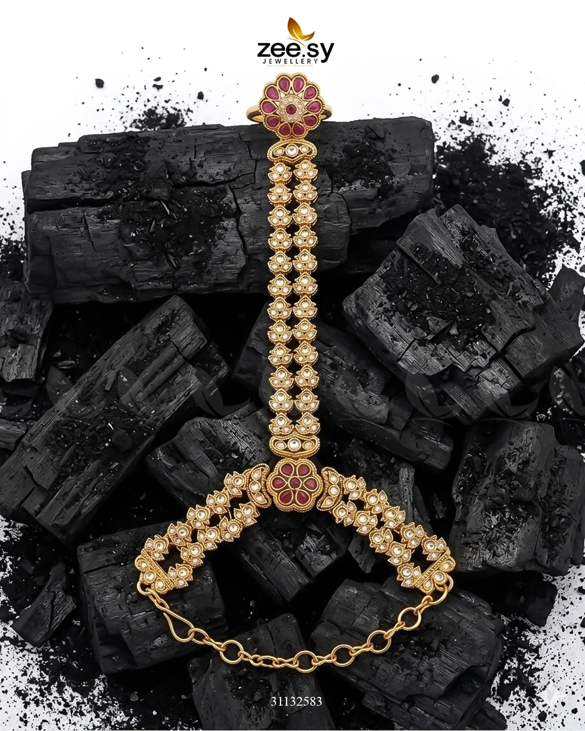 Mughal Floral Stone Anja Bracelet Bracelet - Zeesy Jewellery Pakistan | Premium Artificial & Imitation Jewellery