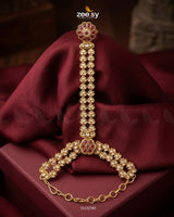 Mughal Floral Stone Anja Bracelet Golden Red Bracelet - Zeesy Jewellery Pakistan | Premium Artificial & Imitation Jewellery