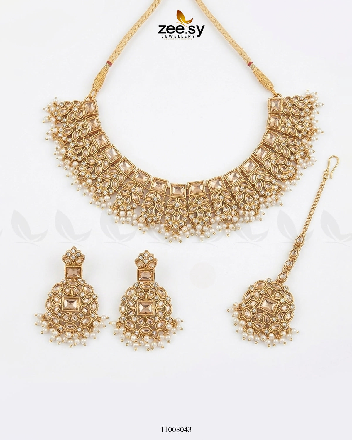 NECKLACE-0966 Champagne Necklace Sets - Zeesy Jewellery Pakistan | Premium Artificial & Imitation Jewellery
