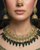 Nectarine Bloom Gems Bridal Set Bridal Set - Zeesy Jewellery Pakistan | Premium Artificial & Imitation Jewellery