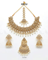 Nectarine Bloom Gems Bridal Set Bridal Set - Zeesy Jewellery Pakistan | Premium Artificial & Imitation Jewellery