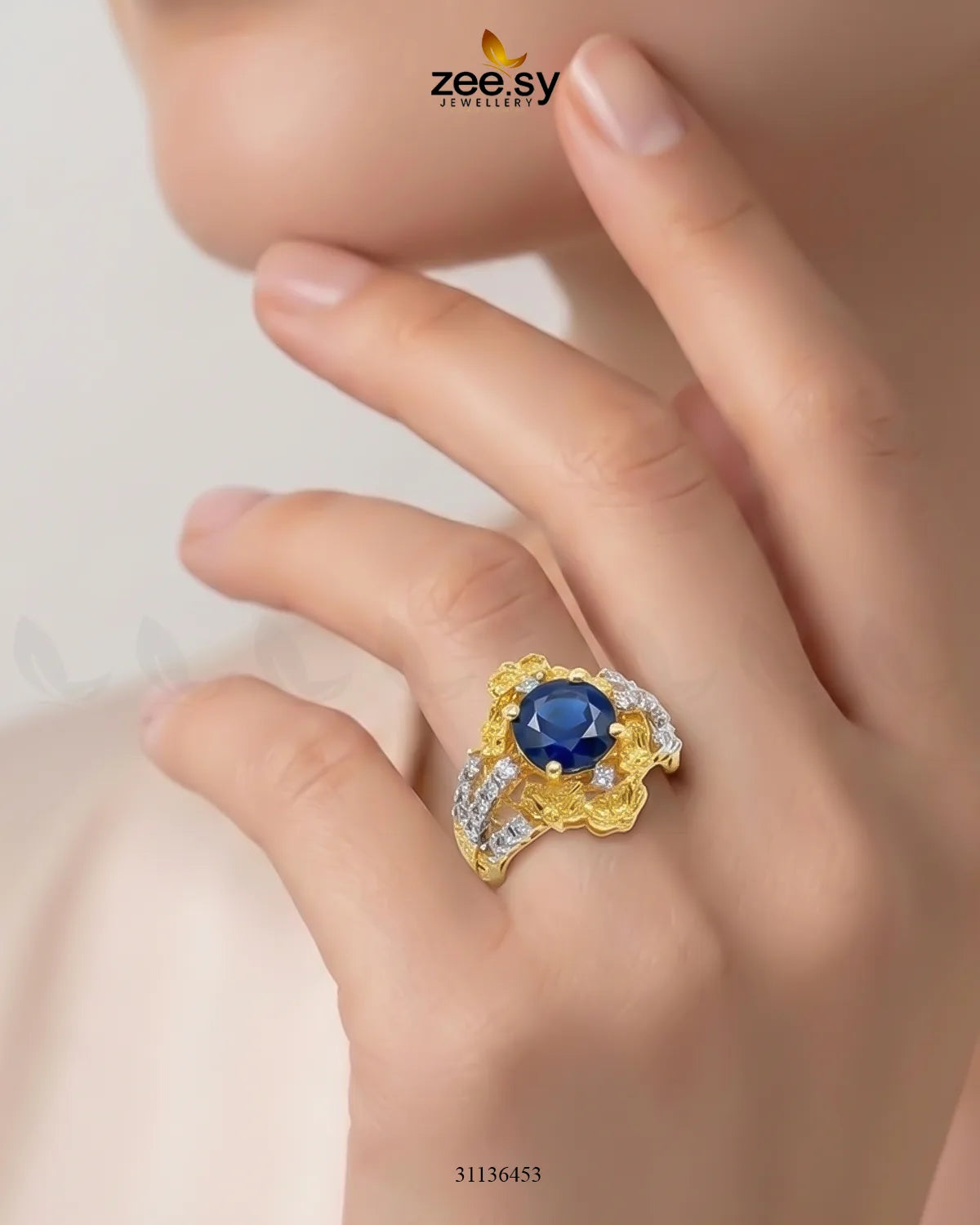 Nerra Bold Crystal Stone Ring Finger Ring - Zeesy Jewellery Pakistan | Premium Artificial & Imitation Jewellery