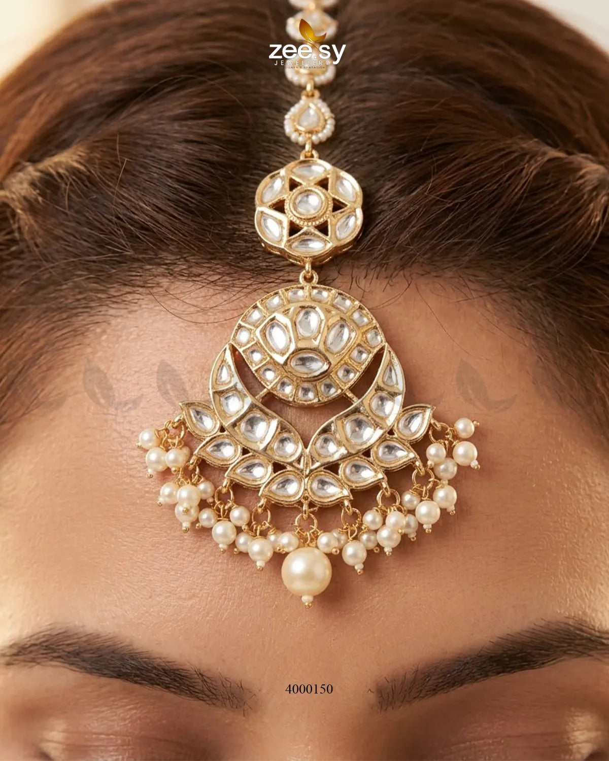 Nimbus Pearl Kundan Bridal Set Bridal Set - Zeesy Jewellery Pakistan | Premium Artificial & Imitation Jewellery