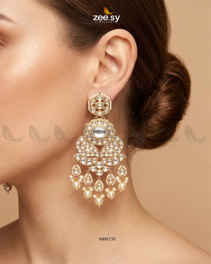 Nimbus Pearl Kundan Bridal Set Bridal Set - Zeesy Jewellery Pakistan | Premium Artificial & Imitation Jewellery