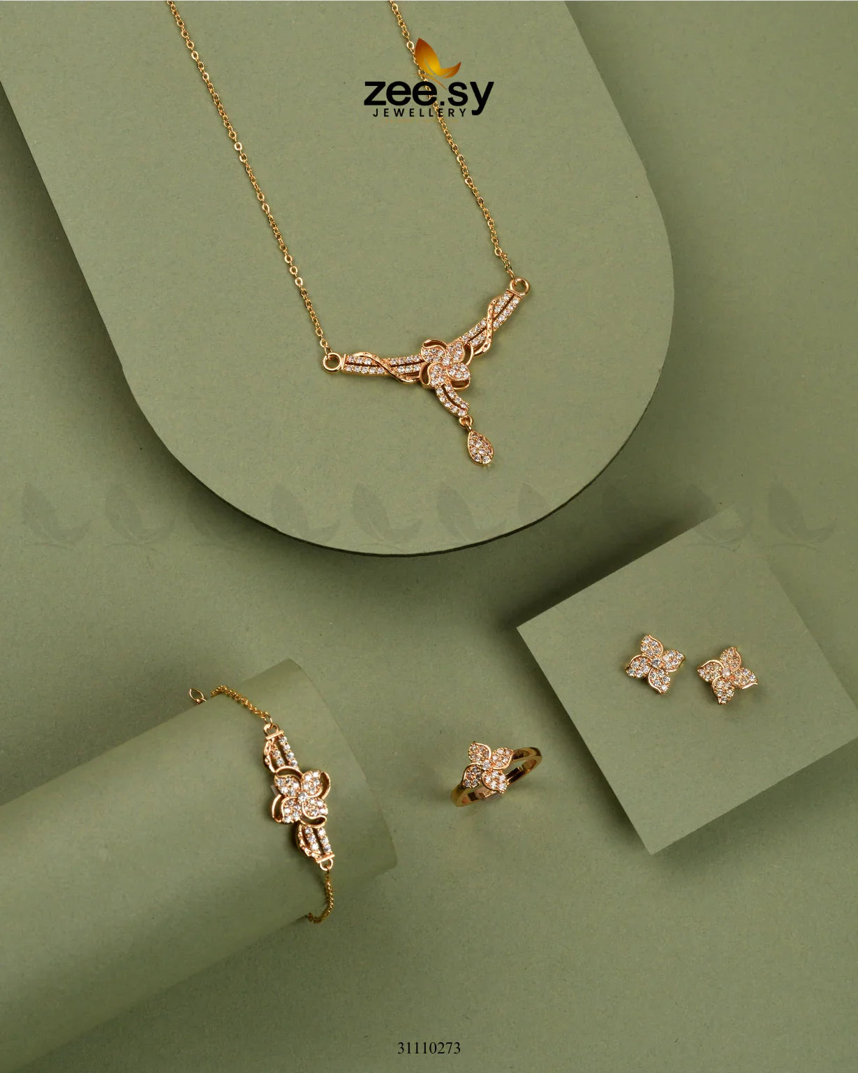 Nivia Pendant Gold - Zeesy Jewellery