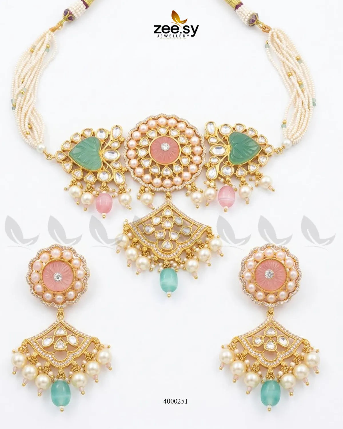 Noor Kundan Pearl Choker Set