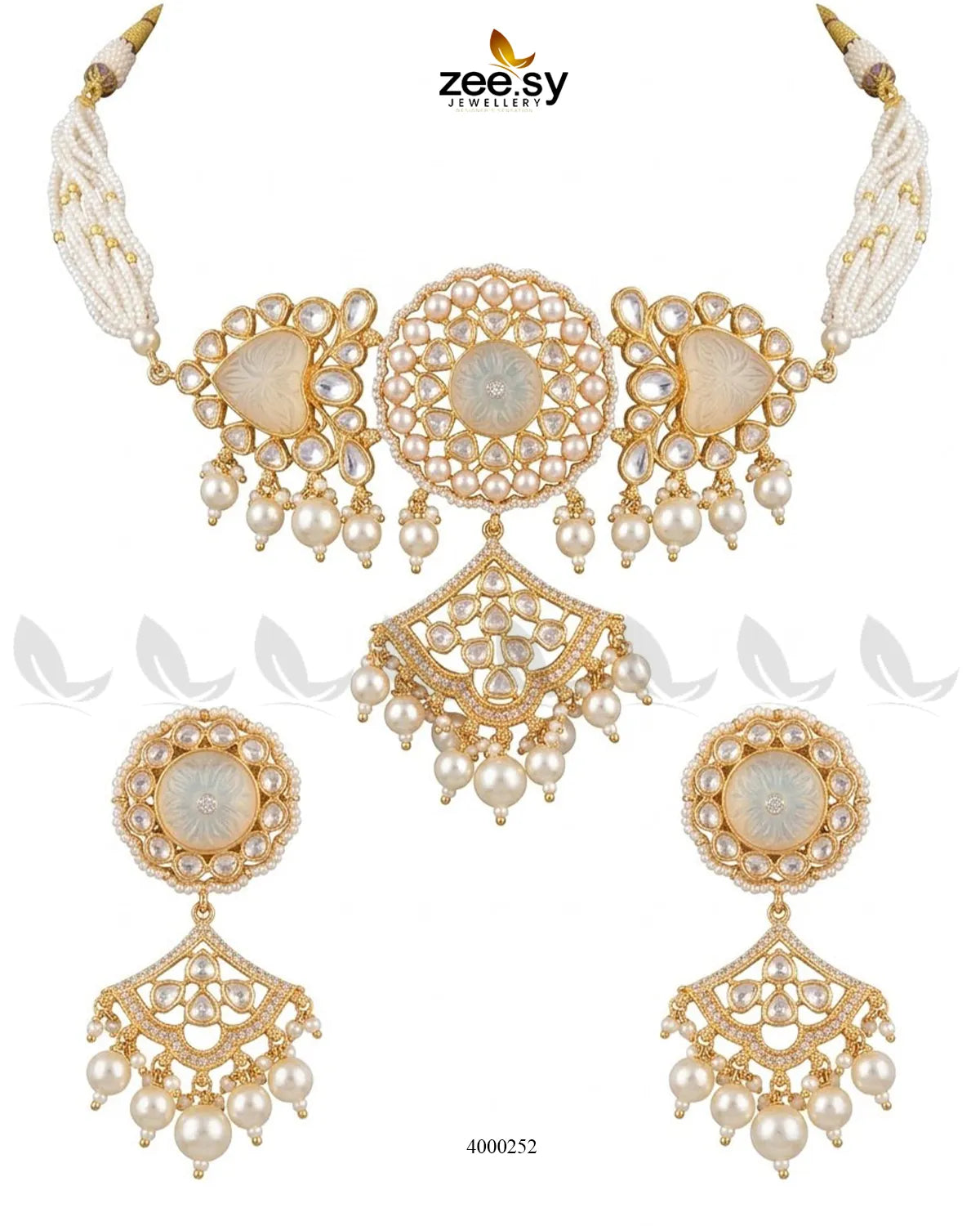 Noor Kundan Pearl Choker Set