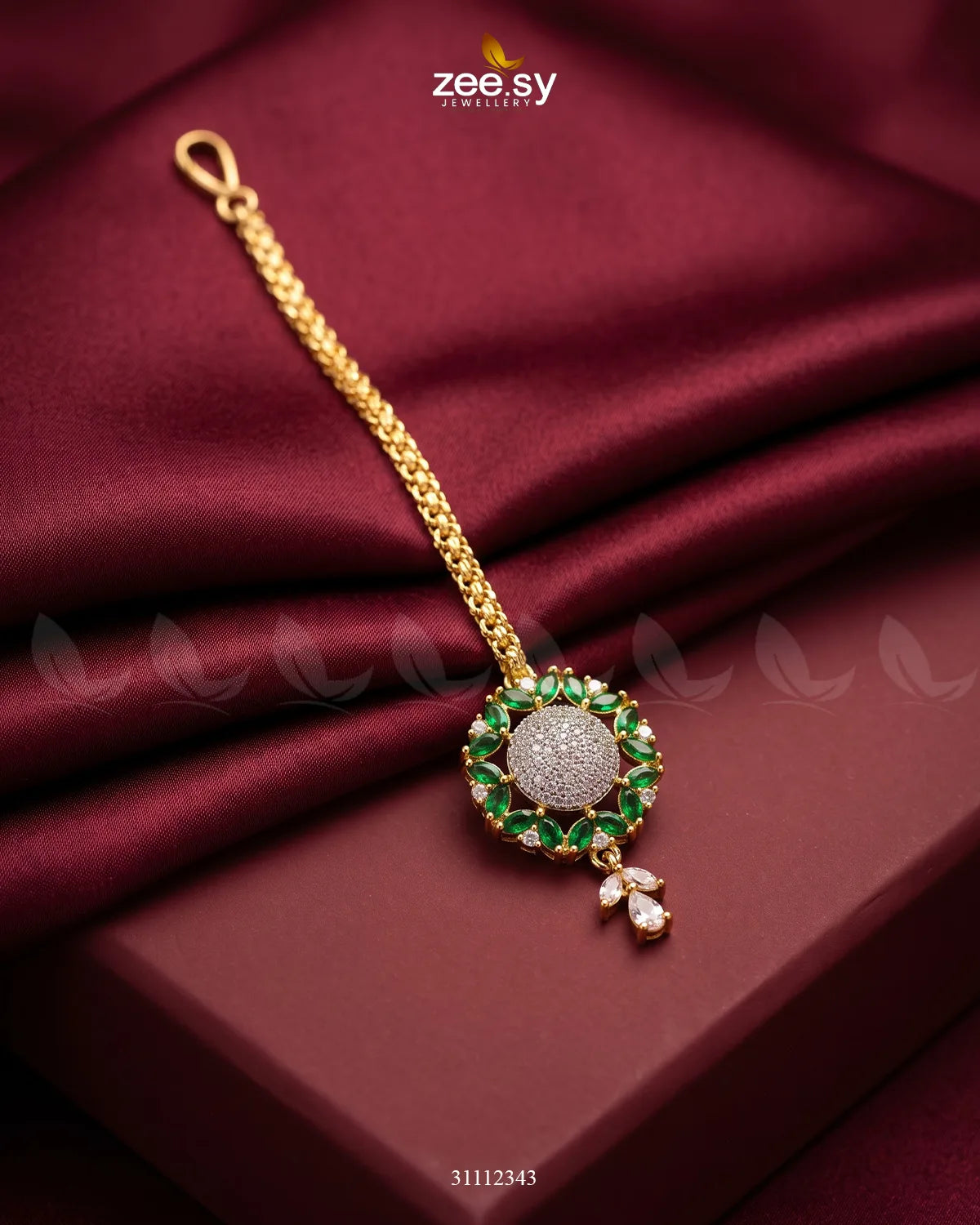 Noor Bindiya Golden Green bindiya - Zeesy Jewellery Pakistan | Premium Artificial & Imitation Jewellery