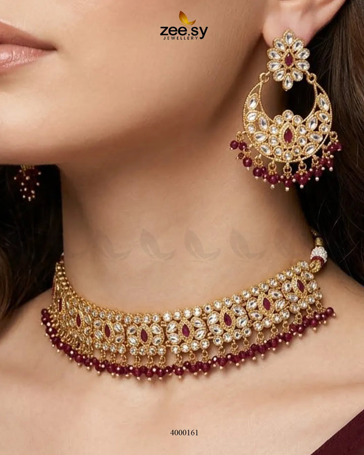 Nova Beaded Stone Necklace Set Necklace Sets - Zeesy Jewellery Pakistan | Premium Artificial & Imitation Jewellery