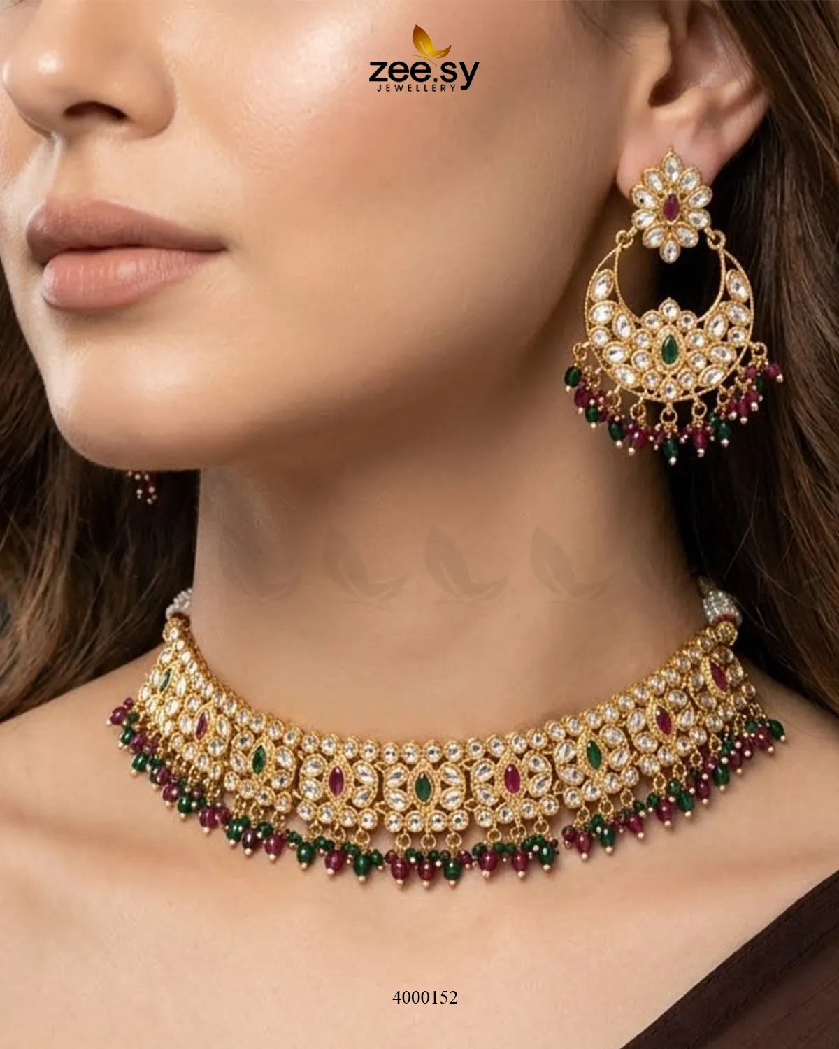 Nova Beaded Stone Necklace Set Necklace Sets - Zeesy Jewellery Pakistan | Premium Artificial & Imitation Jewellery