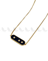 Obelisk Gold Toned Geometric Chain Necklace Golden Black - Zeesy Jewellery