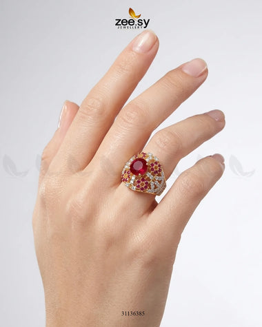 Ocean Empress Cluster Ring Finger Ring - Zeesy Jewellery Pakistan | Premium Artificial & Imitation Jewellery
