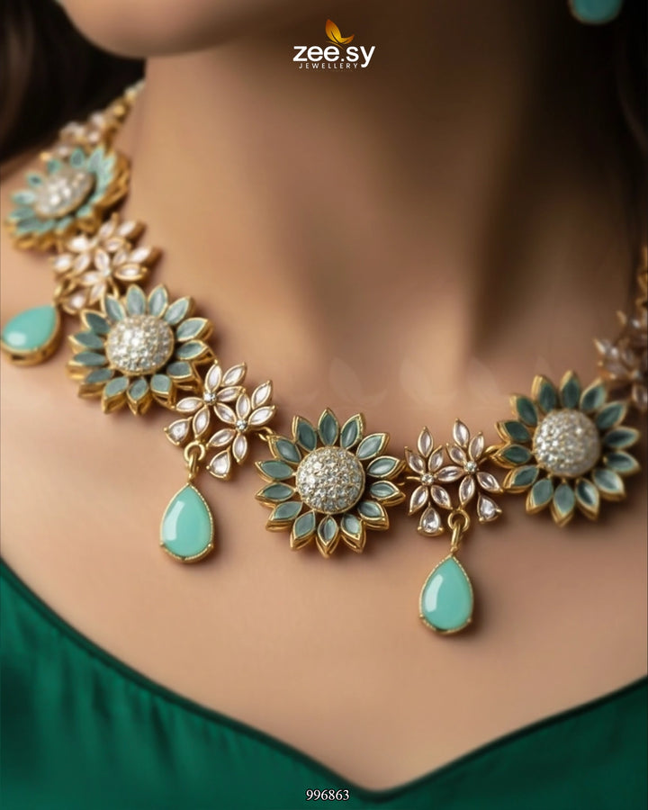 Oleander Necklace Set Necklace Sets - Zeesy Jewellery Pakistan | Premium Artificial & Imitation Jewellery