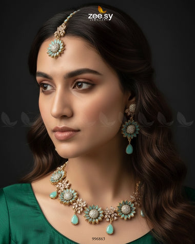 Oleander Necklace Set Necklace Sets - Zeesy Jewellery Pakistan | Premium Artificial & Imitation Jewellery