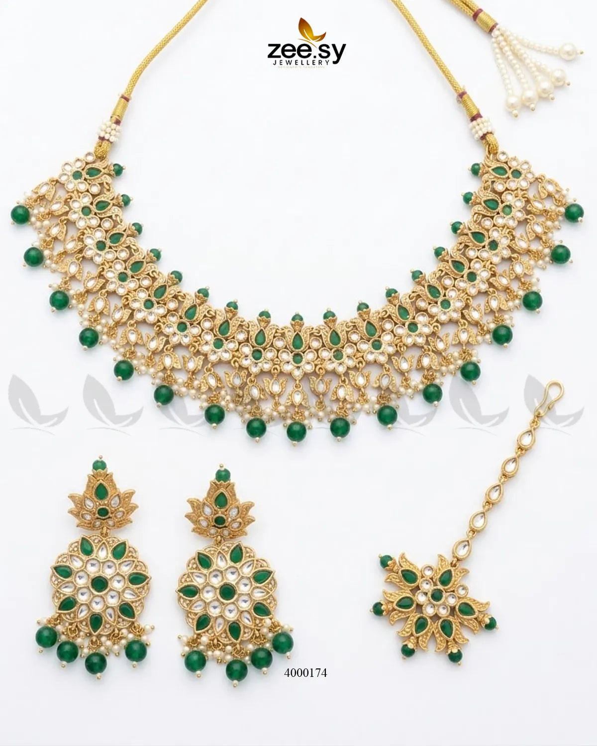 RHS09 Opal Bold Pearl Necklace Set featuring a statement pearl necklace in a bold design