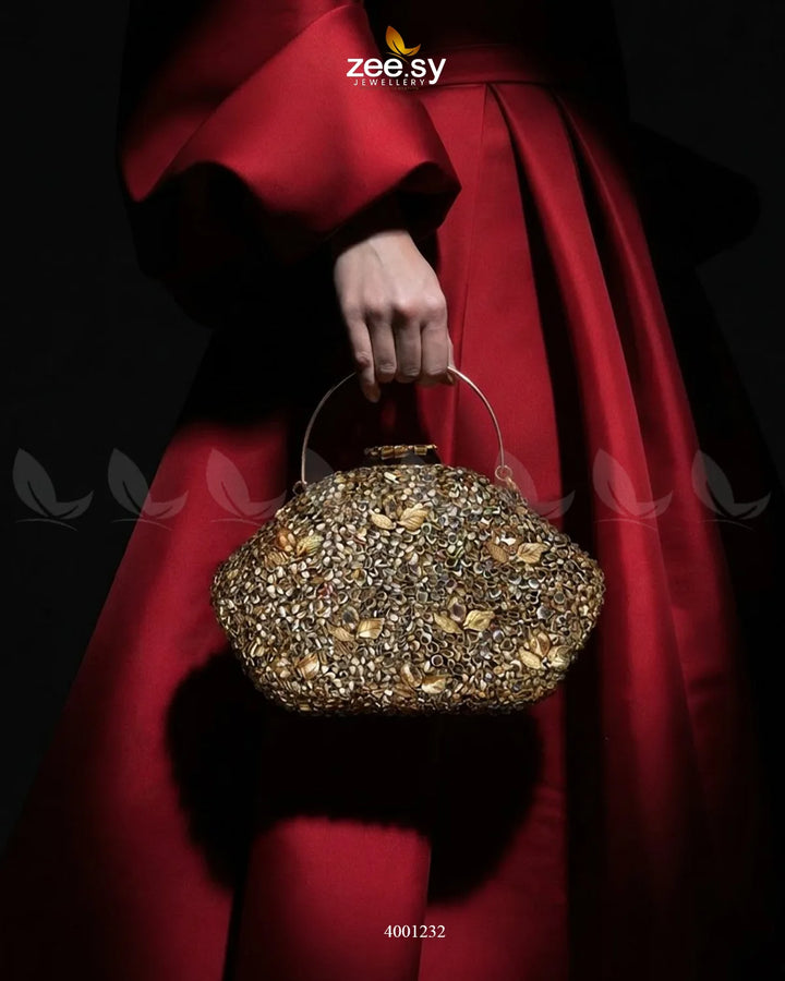 Opulent Kundan Stone Clutch Bag ACCESSORIES - Zeesy Jewellery Pakistan | Premium Artificial & Imitation Jewellery