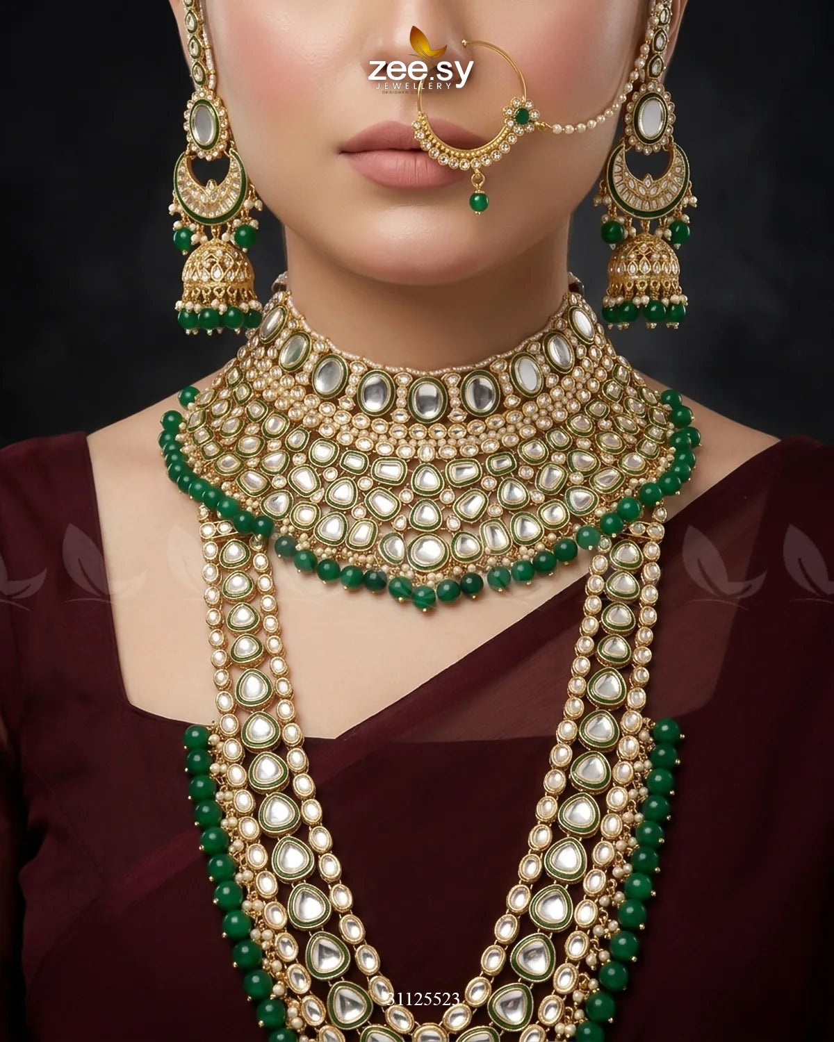 Opulent Petite Motif Bridal Set Bridal Set - Zeesy Jewellery Pakistan | Premium Artificial & Imitation Jewellery