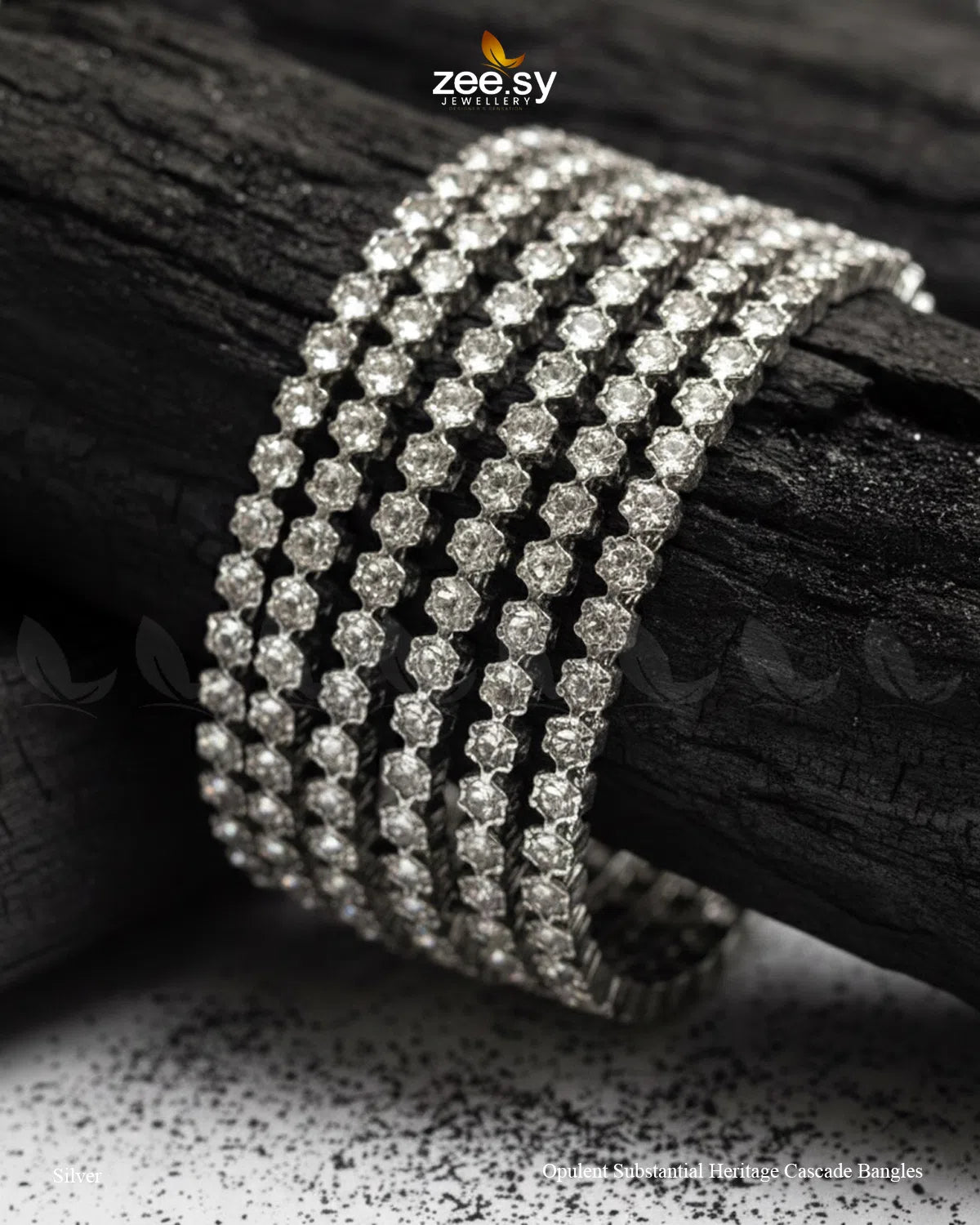 Opulent Substantial Heritage Cascade Bangles - Silver