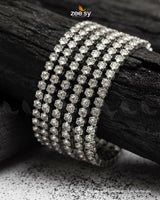 Opulent Substantial Heritage Cascade Bangles - Silver