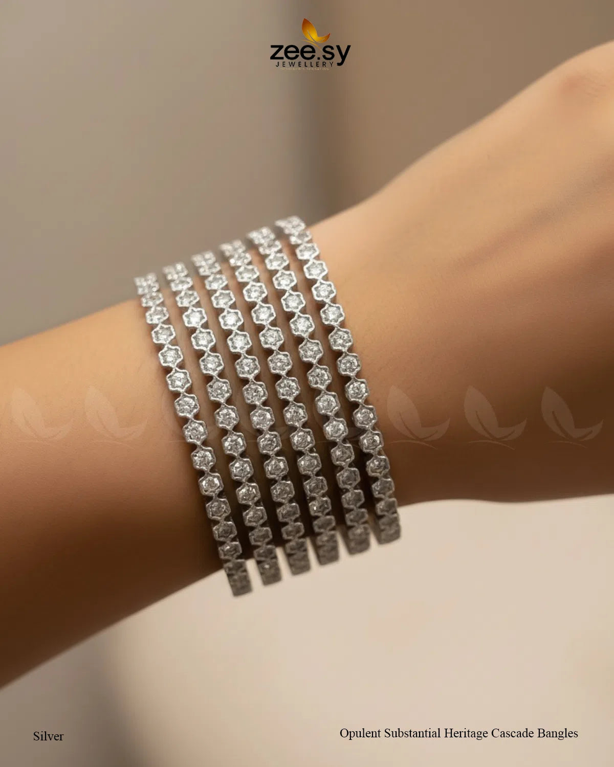 Opulent Substantial Heritage Cascade Bangles - Silver