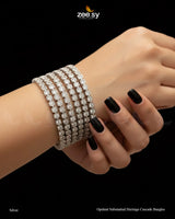 Opulent Substantial Heritage Cascade Bangles - Silver