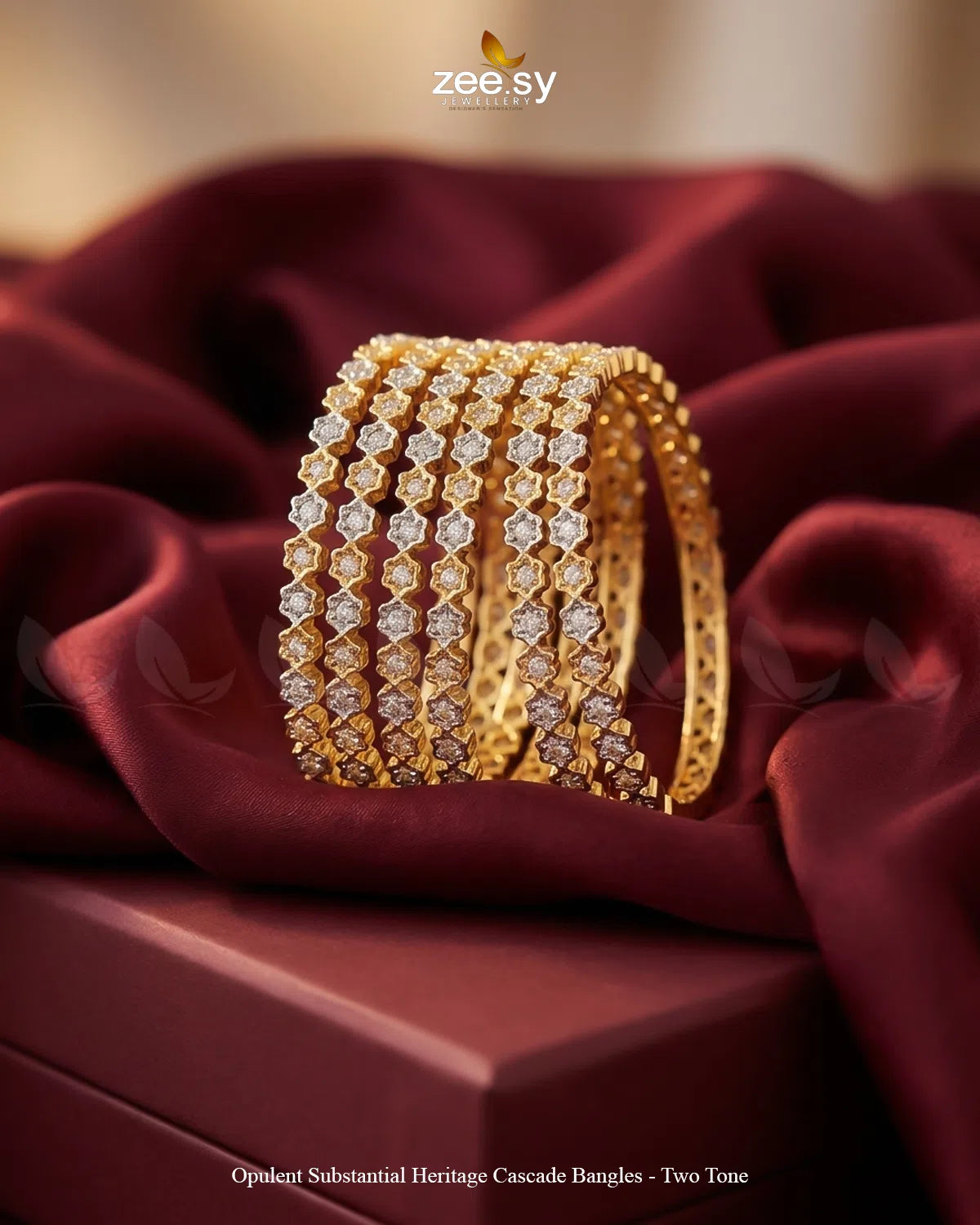 Opulent Substantial Heritage Cascade Bangles - Two Tone