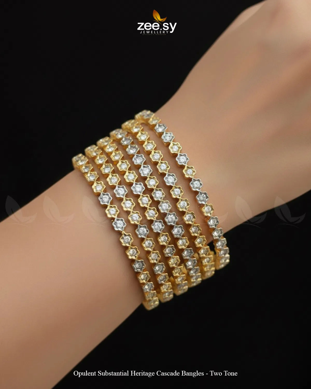 Opulent Substantial Heritage Cascade Bangles - Two Tone