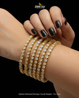 Opulent Substantial Heritage Cascade Bangles - Two Tone