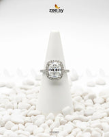 Opulent Faceted Cubic Cluster Ring