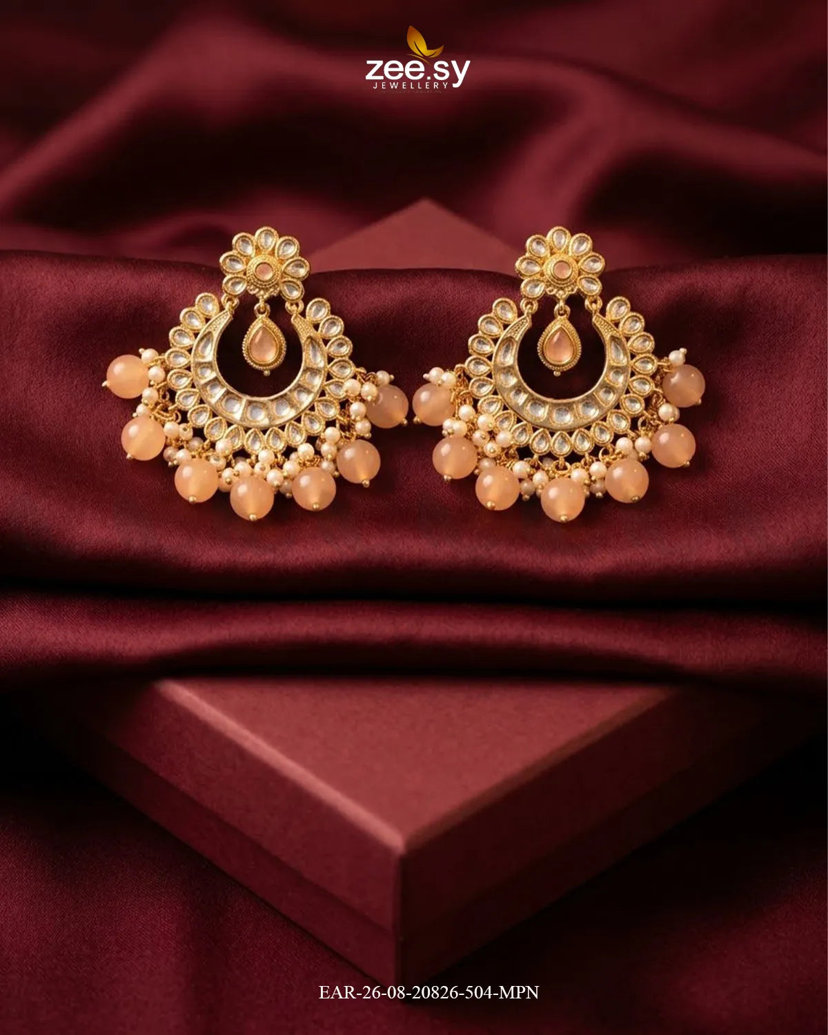 Orla Pearl Cluster Chandbali Earrings