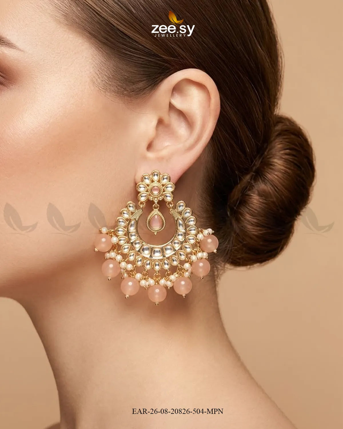 Orla Pearl Cluster Chandbali Earrings