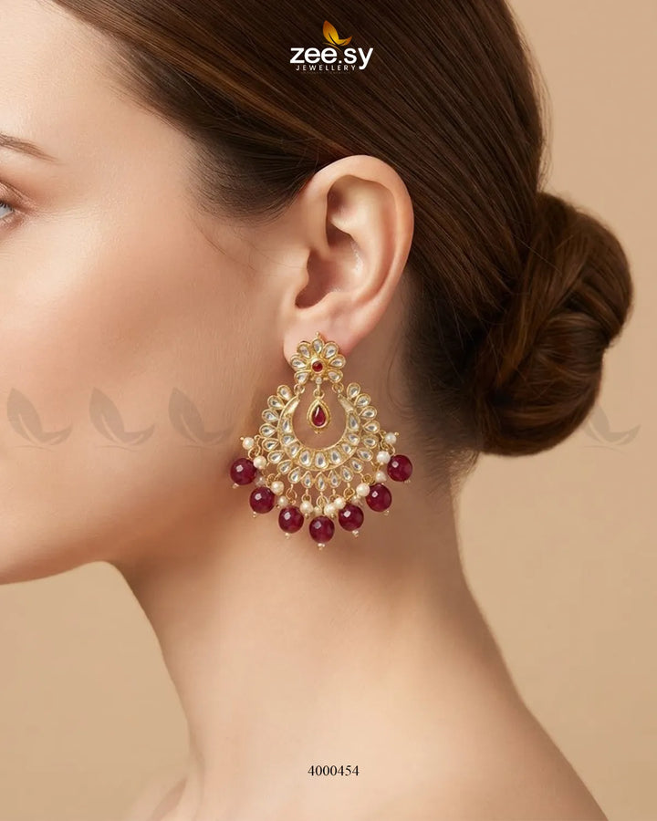 Orla Pearl Cluster Chandbali Earrings Earrings - Zeesy Jewellery Pakistan | Premium Artificial & Imitation Jewellery