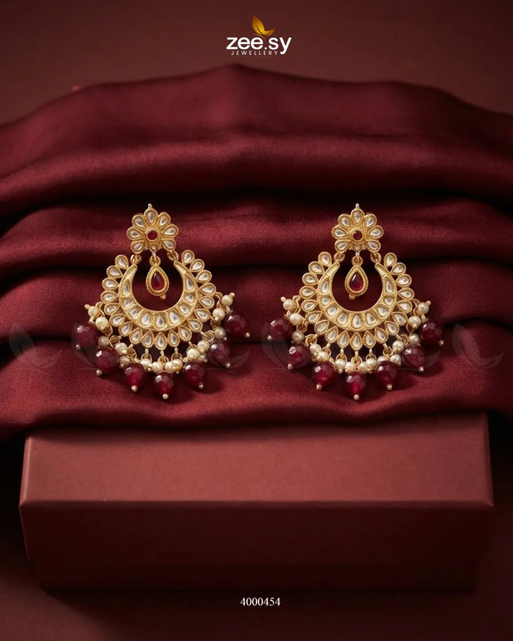 Orla Pearl Cluster Chandbali Earrings Earrings - Zeesy Jewellery Pakistan | Premium Artificial & Imitation Jewellery