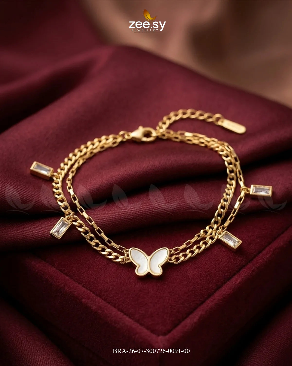 Ornate Multi Chain Butterfly Bracelet