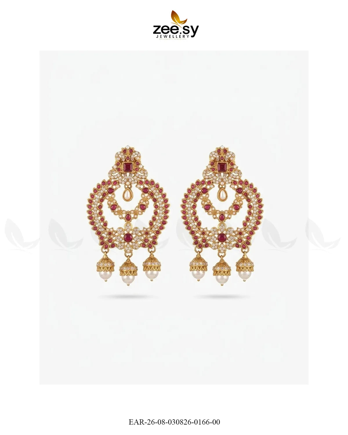 Ornate Multi Stone Chandbali Earrings