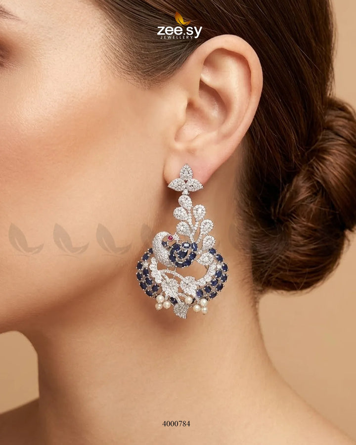 Ornate Peacock Zircon Malla Set