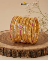 Ornate Petal Medallion Bangles BANGLES - Zeesy Jewellery Pakistan | Premium Artificial & Imitation Jewellery