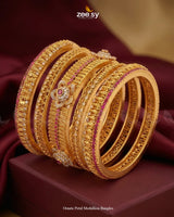 Ornate Petal Medallion Bangles BANGLES - Zeesy Jewellery Pakistan | Premium Artificial & Imitation Jewellery