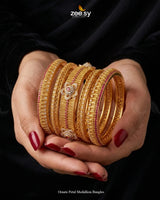 Ornate Petal Medallion Bangles BANGLES - Zeesy Jewellery Pakistan | Premium Artificial & Imitation Jewellery