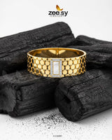 Oval Link Statement Bracelet Golden White - Zeesy Jewellery