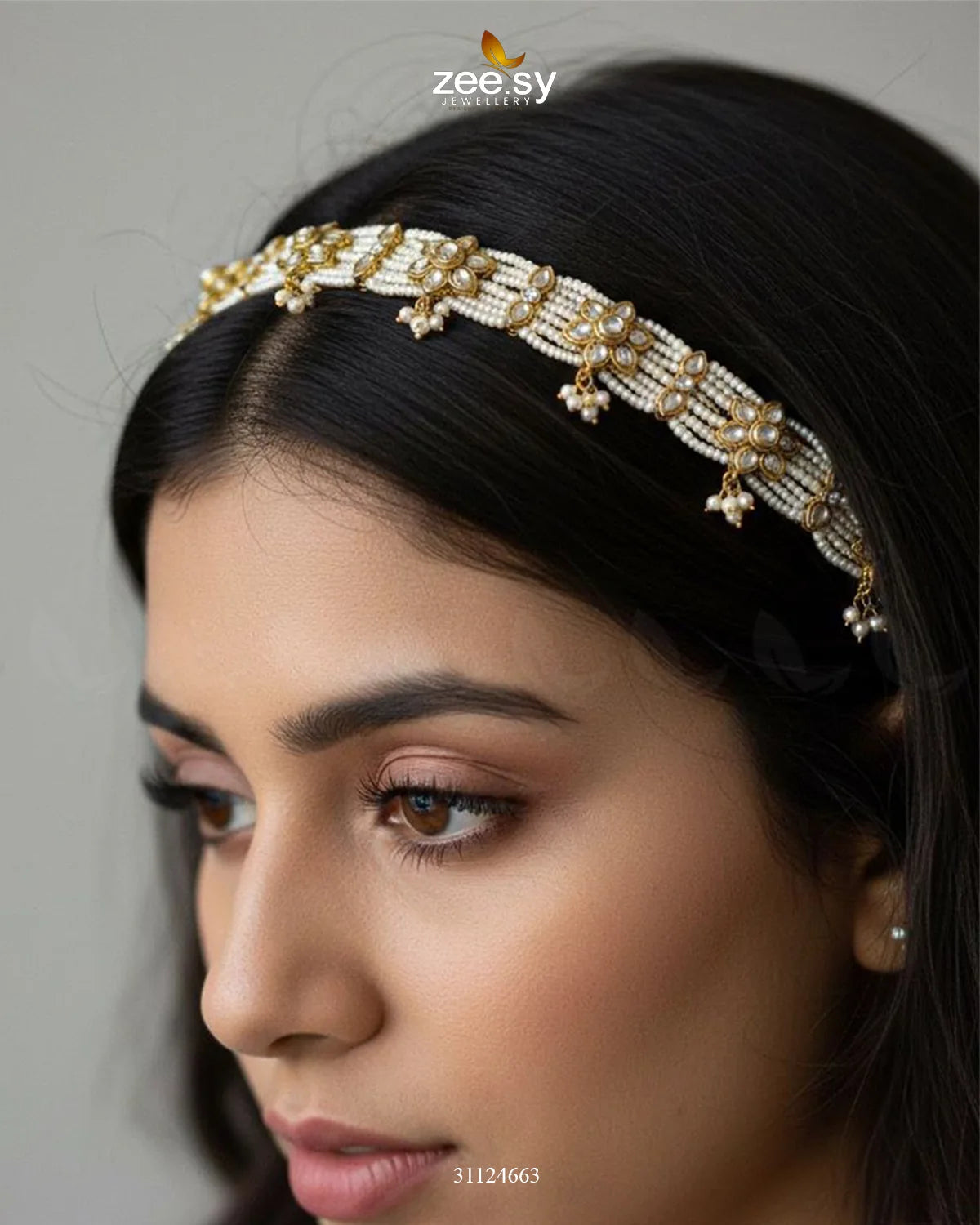 Hairloon Broad Floral Sheesh Patti - Zeesy Jewellery