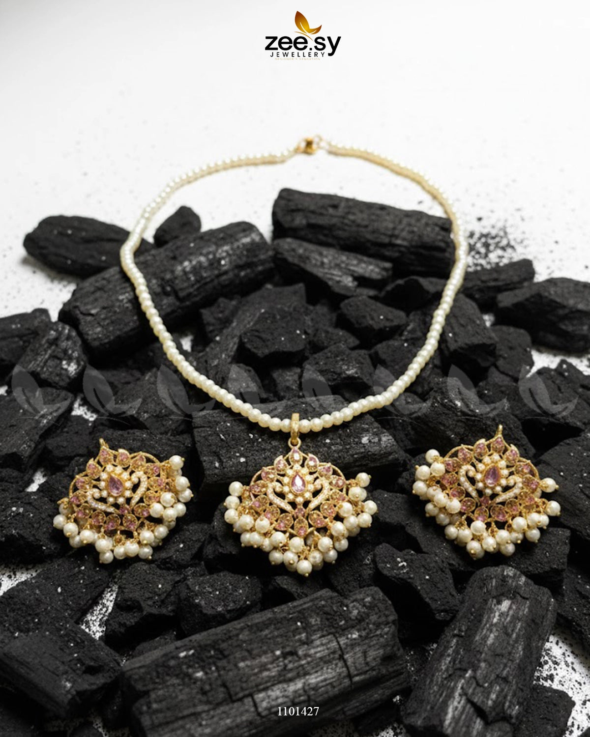 NECKLACE-0197 Pink - Zeesy Jewellery