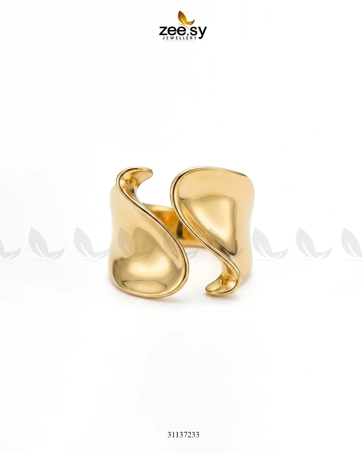 Parisian Sculpted Liquid Gold Ring Finger Ring - Zeesy Jewellery Pakistan | Premium Artificial & Imitation Jewellery